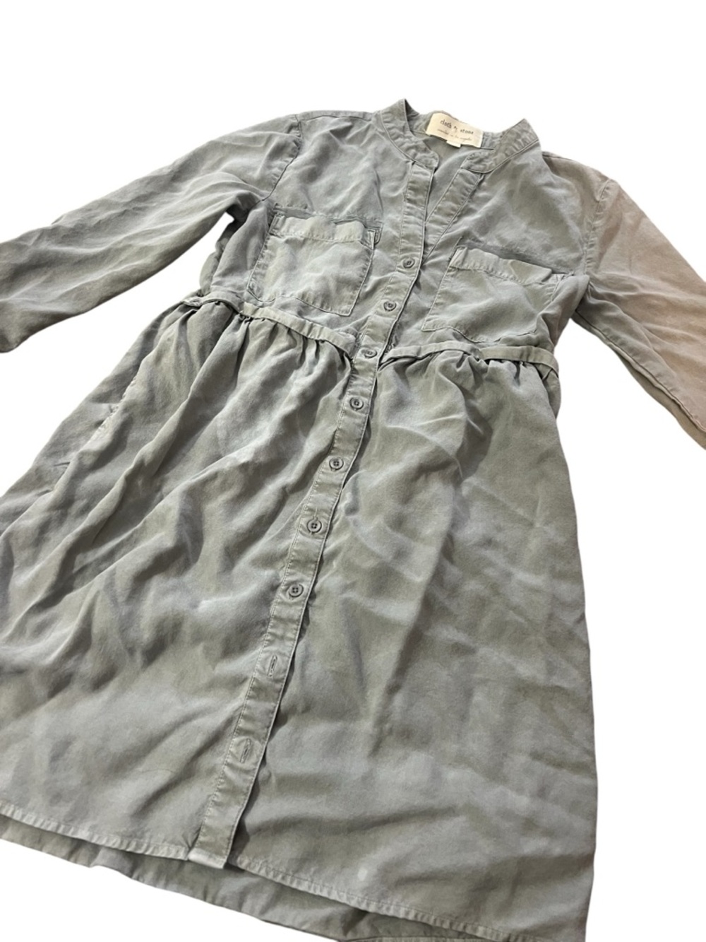 cloth & stone Grey Button-Front Tunic Dress